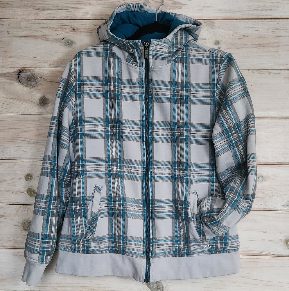 Denver Hayes Children's Blue Plaid Insulated Zip Hoodie